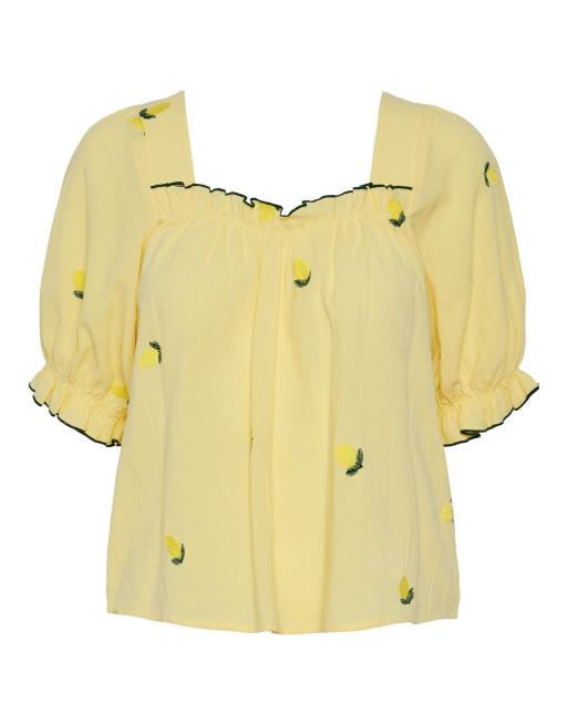 Pieces - Blouse manches courtes - Banane pâle, 6 de 7