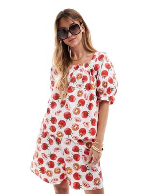 Pieces Blouson Top In Red