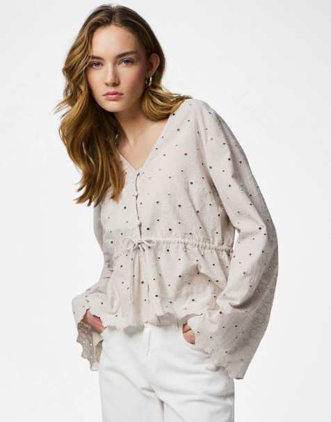 Pieces Blouse in silver lining