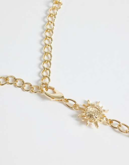 Pieces boho belt with sun charms in gold, 3 of 3
