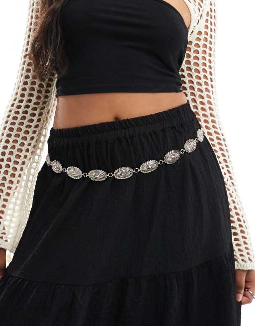  Pieces boho chain belt in silver