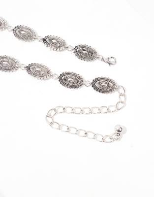 Pieces Boho Chain Belt In Silver