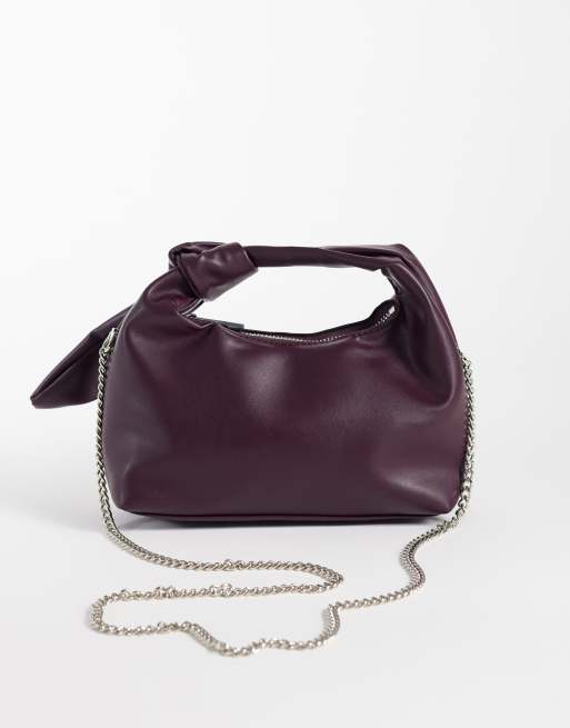 Pieces - bolso bandolera con detalle de nudo en burdeos, 4 de 4