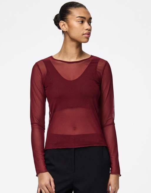 Pieces – Bordowy top