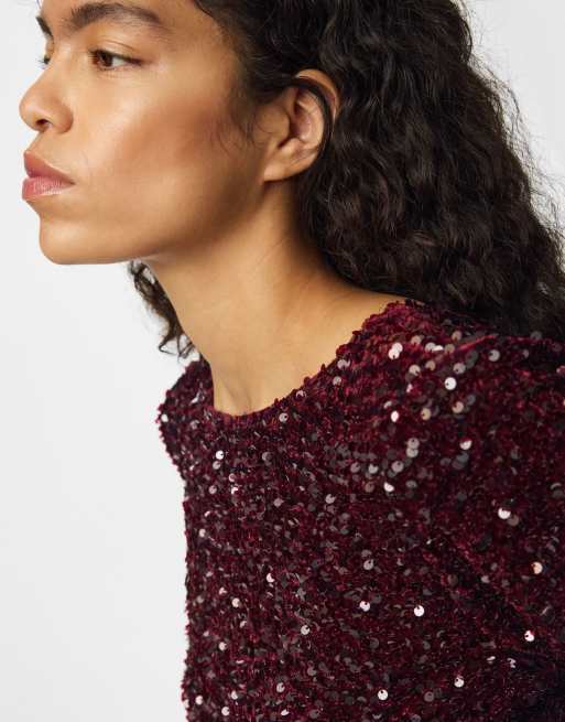 Pieces – Bordowy top, 6 z 7