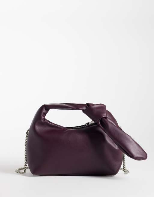 Pieces borsa a tracolla con dettaglio annodato bordeaux