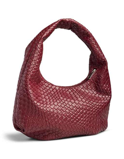 Pieces - Borsa da spalla color porto fulvo