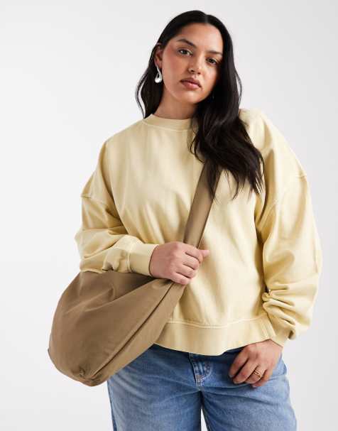 Pieces - Borsa oversize a tracolla color pietra - view 1