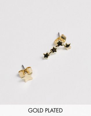 Pieces - Boucles d'oreilles à clous constellation plaqué 18 carats - Doré