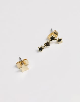 Pieces - Boucles d'oreilles à clous constellation plaqué 18 carats - Doré