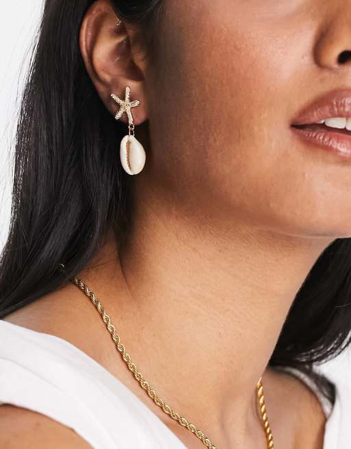 Boucles D'oreilles Pendantes étoile De Mer En Argent 925 Oxydé - Silverly - Neuf Avec étiquettes
