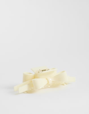 Pieces Bow Detail Claw Clip In Gold