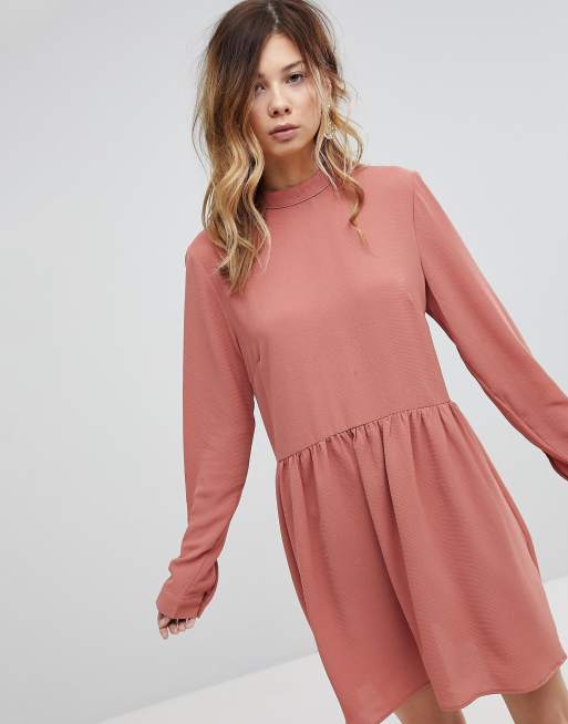 dusty pink smock dress