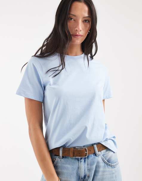 Pieces boxy T-shirt i lyseblå - C BLUE - view 1