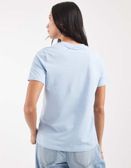 Pieces boxy T-shirt i lyseblå - C BLUE, 4 af 4