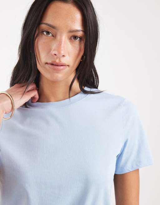Pieces boxy T-shirt in lichtblauw - C BLUE, 3 van 4