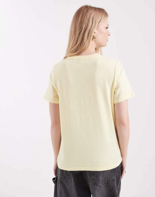 PIECES boxy T-shirt in pale yellow, 4 of 4
