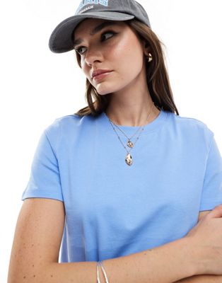 Pieces boxy t-shirt in powder blue