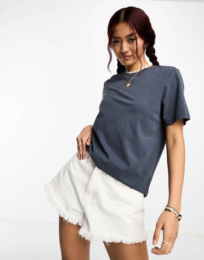 Pieces boxy t-shirt in slate blue