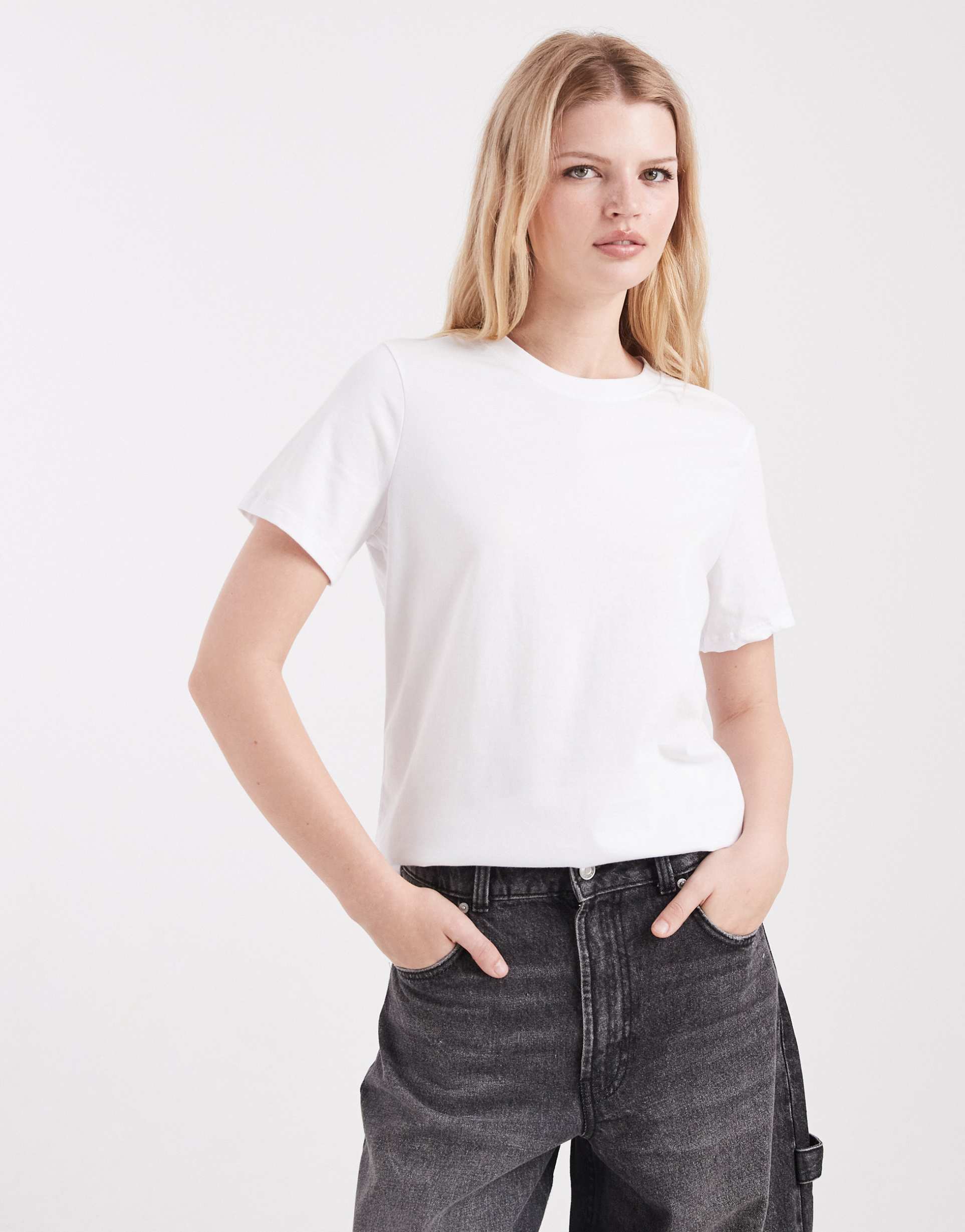 pieces boxy t-shirt in white