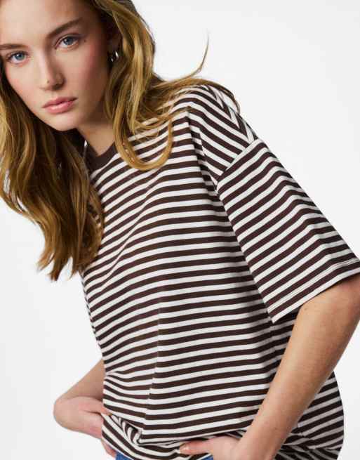 Pieces – Brązowy T-shirt, 4 z 5