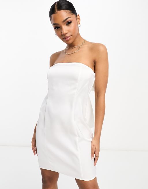 Asos edition bow back bandeau hot sale wedding dress