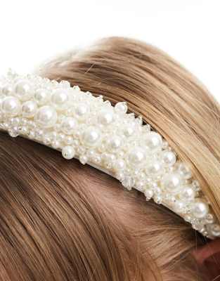 6 Bandes Frontales à Perles Blanches Pour Femmes - Serre-tête Élégant Étincelant - Mariage, Soirée, Quotidien - 5