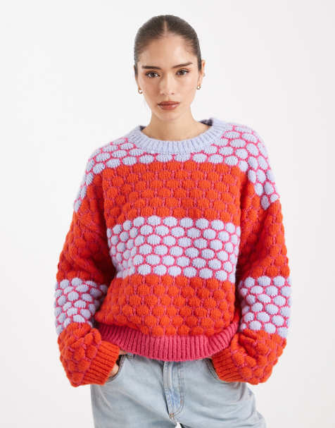 Pieces bright contrast spot jumper in multi - view 1