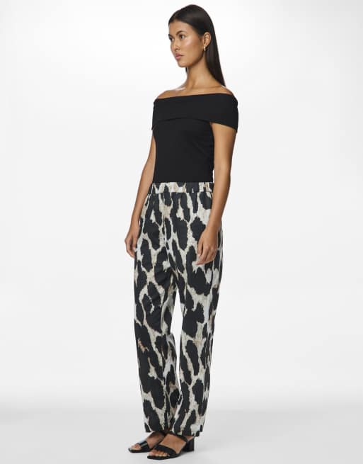 Pieces - Broek met rechte pijpen in zwart