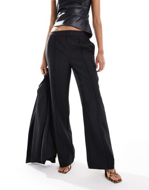 Pieces - Broek met wijde pijpen en glitter in zwart, deel van co-ord set, 2 van 5