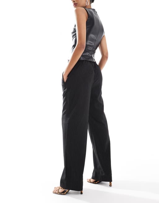 Pieces - Broek met wijde pijpen en glitter in zwart, deel van co-ord set, 4 van 5