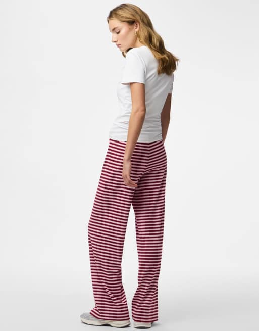 Pieces broek met wijde pijpen in goji berry, 2 van 7