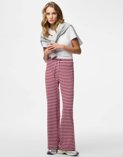 Pieces broek met wijde pijpen in goji berry, 3 van 7