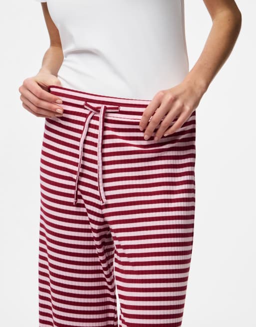 Pieces broek met wijde pijpen in goji berry, 4 van 7