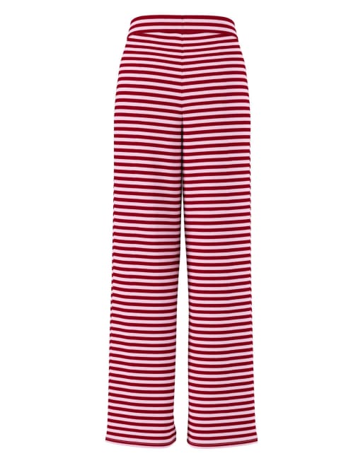 Pieces broek met wijde pijpen in goji berry, 7 van 7