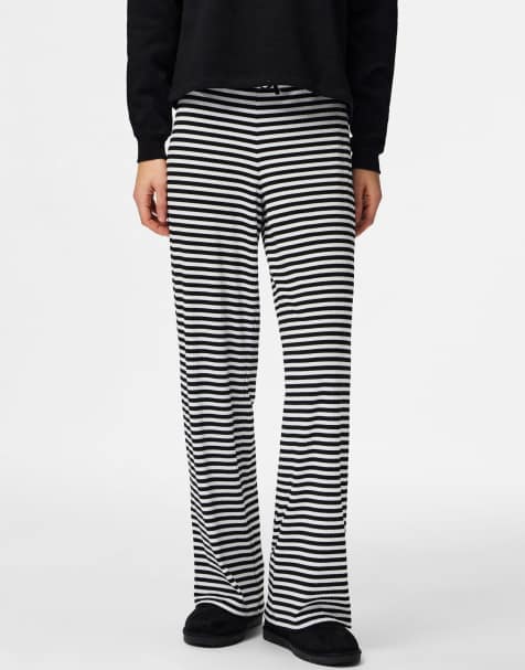 Pieces broek met wijde pijpen in zwart - view 1