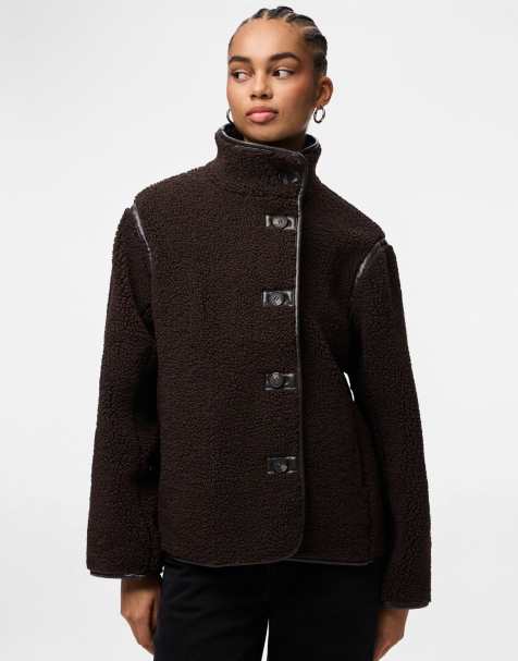 Pieces – Brun jacka i teddy - view 1