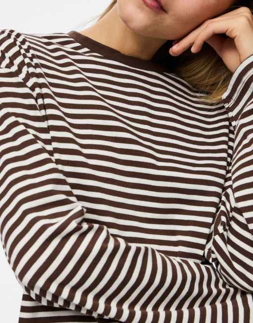 Pieces – Brun topp med långa ärmar, 4 av 6