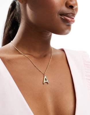 bubble initial 'A' necklace in gold