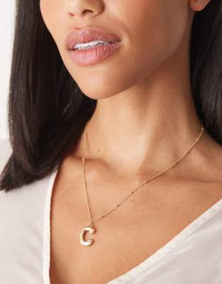 bubble initial 'C' necklace in gold