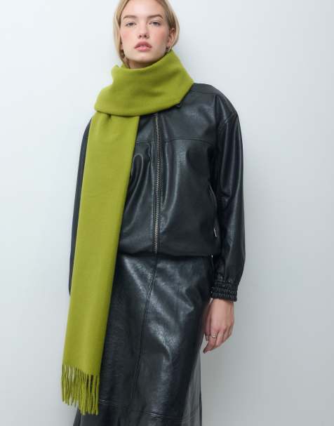 Pieces bufanda suave con borlas en verde musgo - view 1