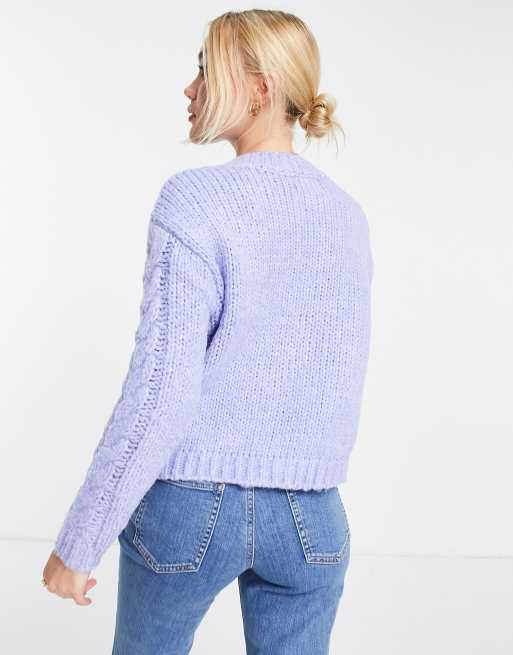 ASOS DESIGN knitted cloud cardigan in lilac - ShopStyle