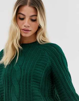 green knit sweater