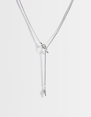 Pieces Cable Link Long Necklace In Metallic