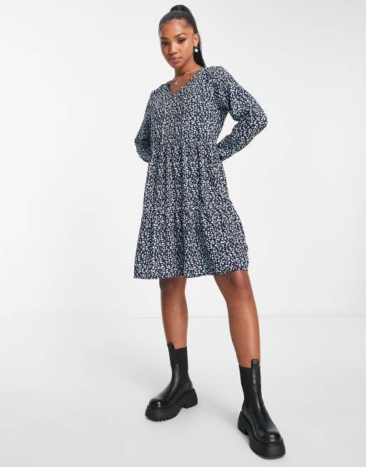 Smock dress 2024 leopard print