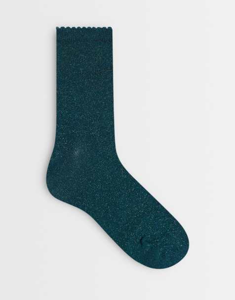 Pieces calze glitterate verde scuro - view 1