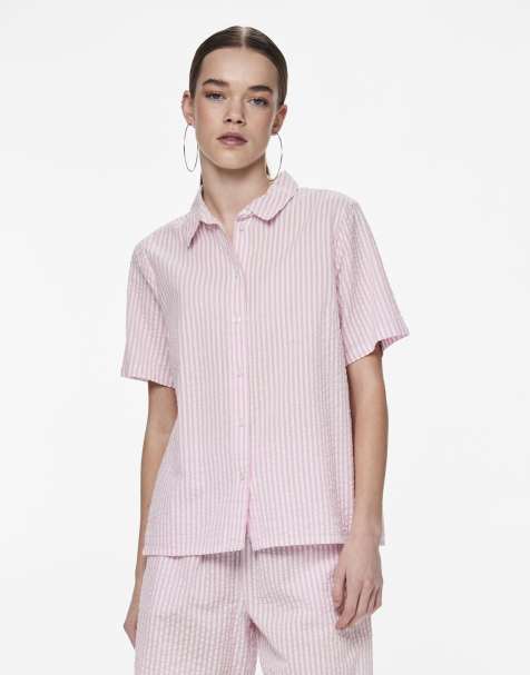 Pieces - Camicia a maniche corte color lavanda pastello - view 1