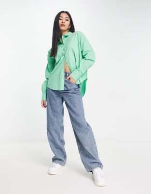 Camicia ampia verde - Pieces Camicia donna  - immagine2