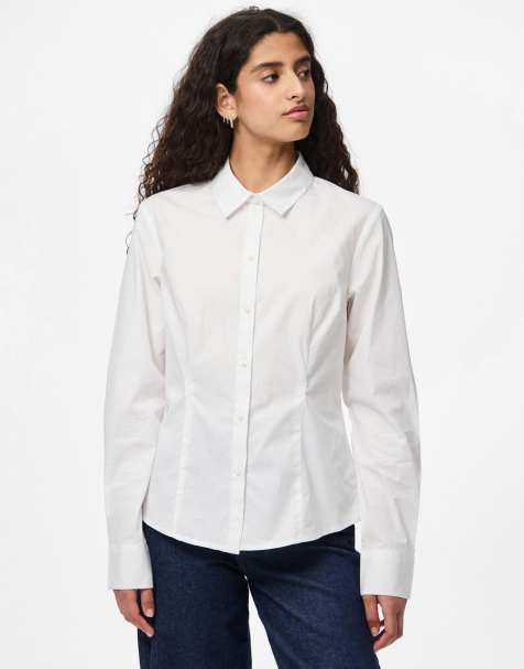 Pieces - Camicia bianca stretta in vita - view 1