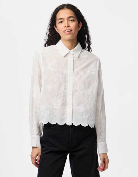 Pieces - Camicia color cloud dancer - view 1